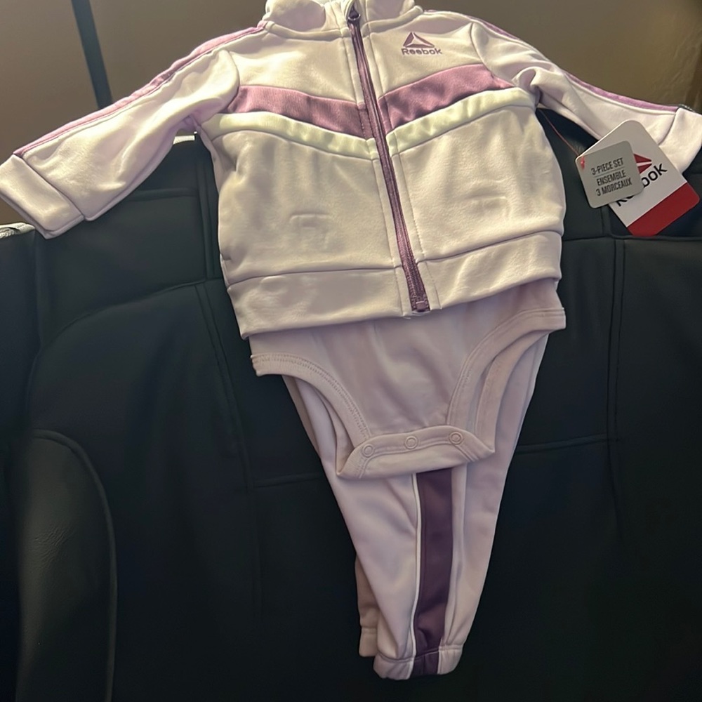 Reebok purple 3 piece joggers set